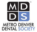 The image is a logo for the Metro Denver Dental Society.